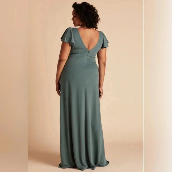 Hannah Dress Crepe Sea Glass Birdy Grey Bridesmaid Dress Like New Size S - Picture 2 of 14